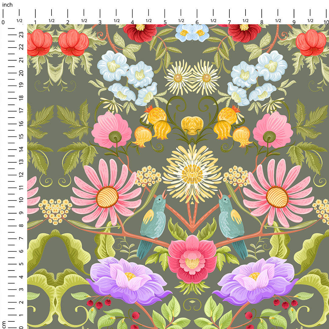 Magic Tree Symphony Green Fabric