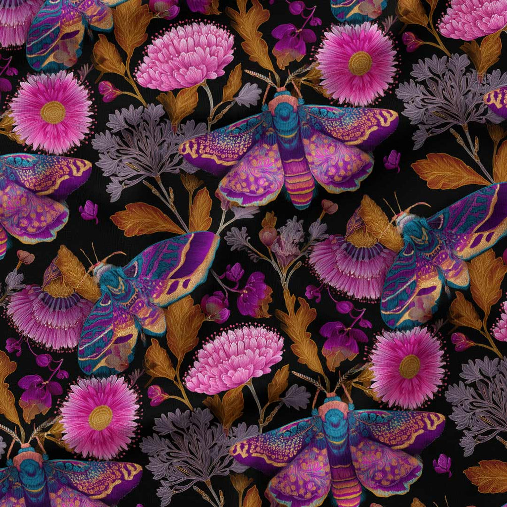 Magnificent Floral Moth Fabric