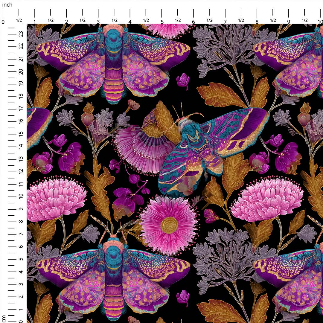 Magnificent Floral Moth Fabric