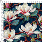 Embroidered Magnolia Green Fabric
