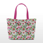 Embroidered Magnolias Grey Fabric