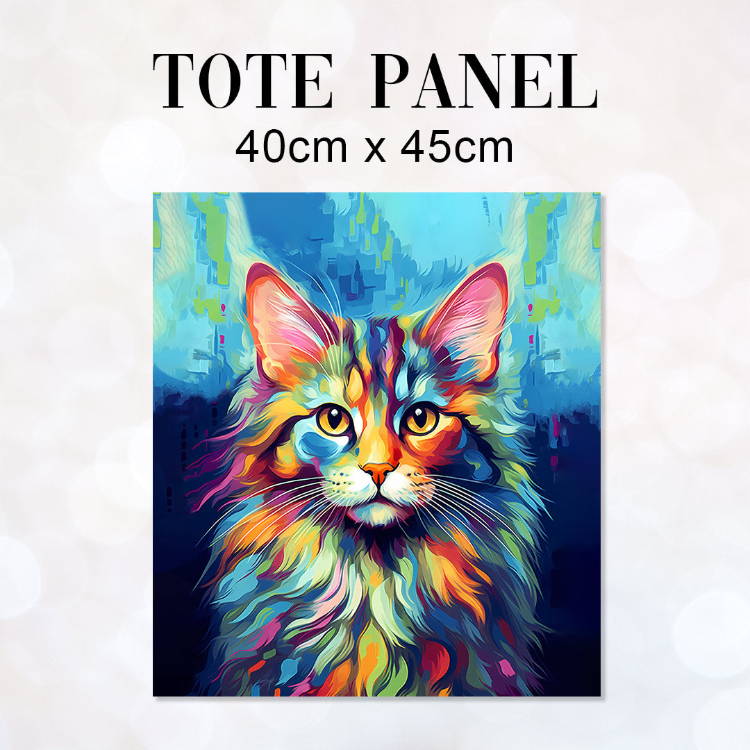 Maine Coon Cat Fabric Panel for sewing Tote Bags – Custom Fabrics UK