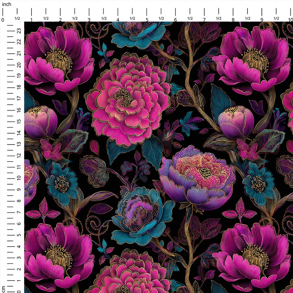 Majestic Flowers Fabric