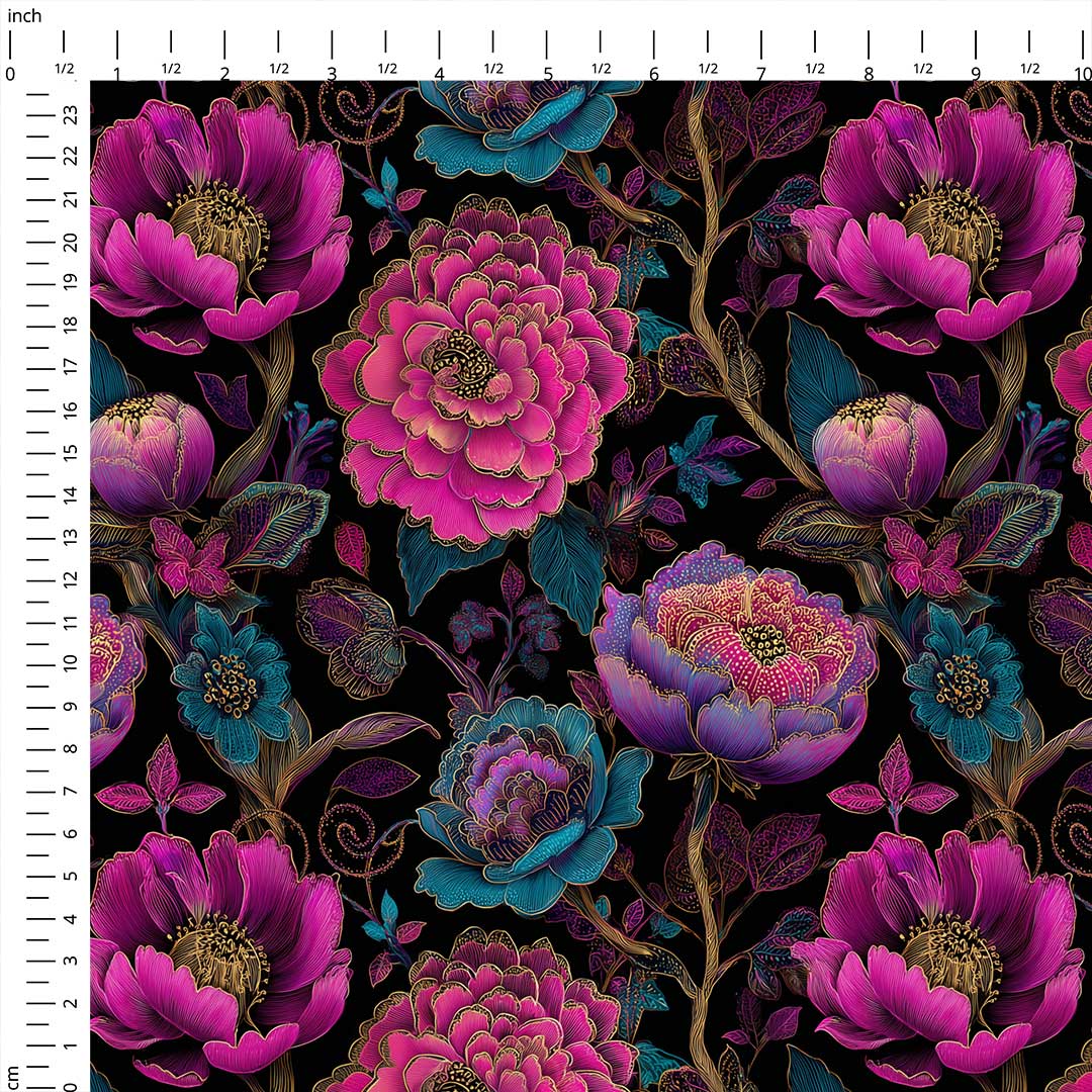 Majestic Flowers Fabric