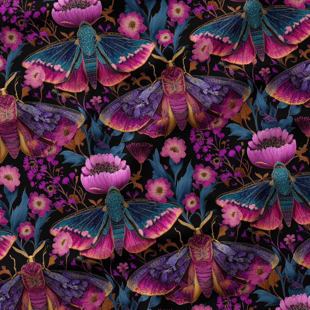 Majestic Moths Fabric