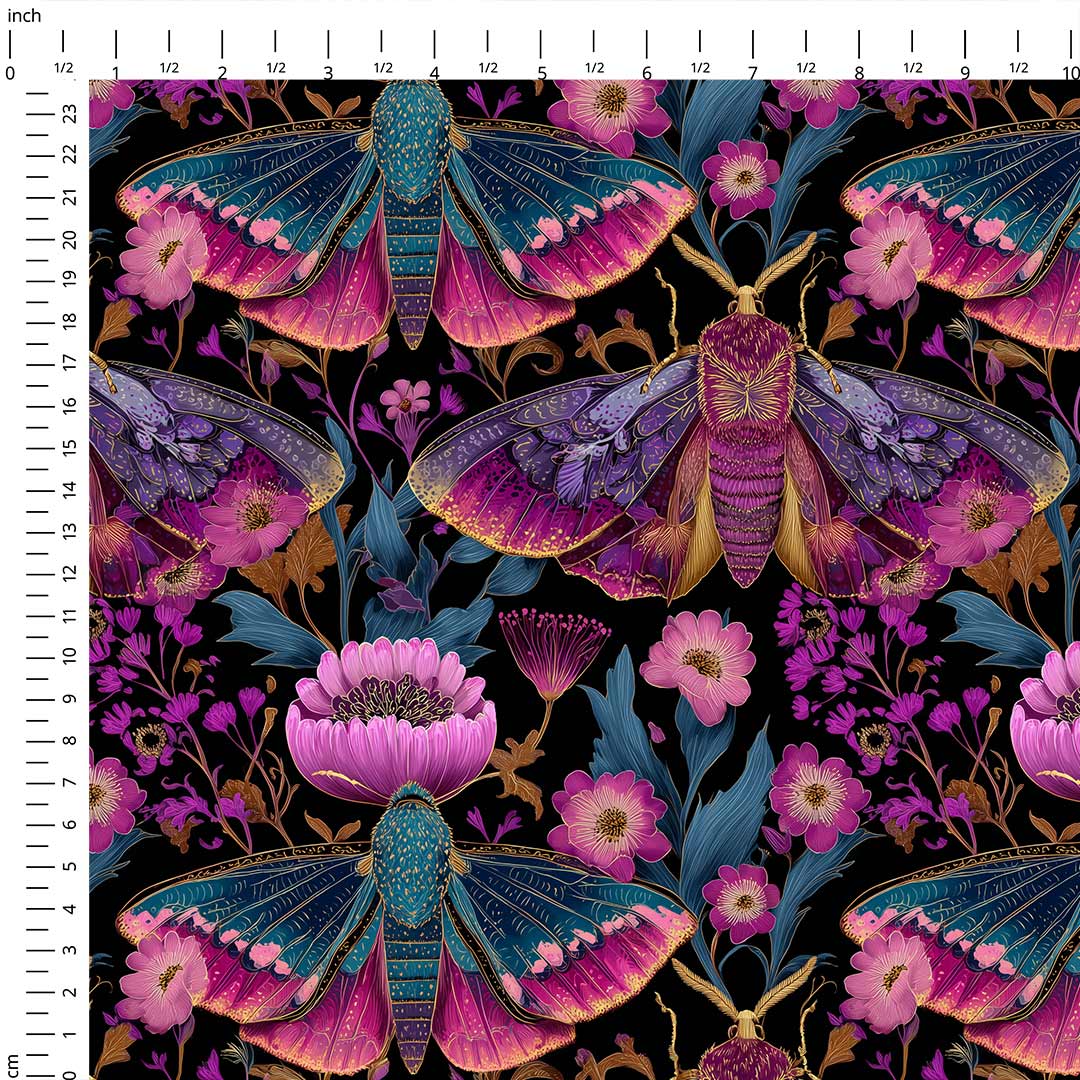 Majestic Moths Fabric