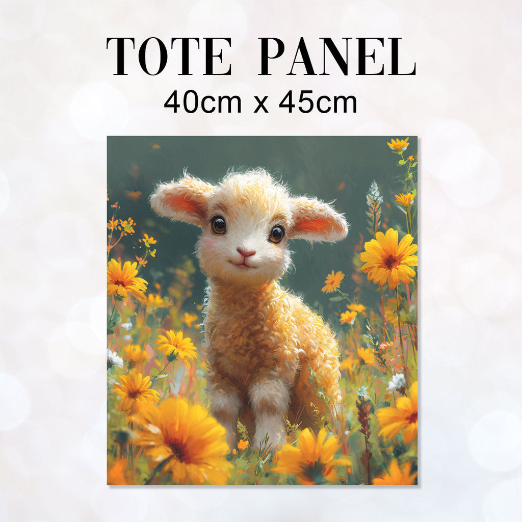 TOTE Fabric Bag Panel Cute Lamb Marigold TP-302