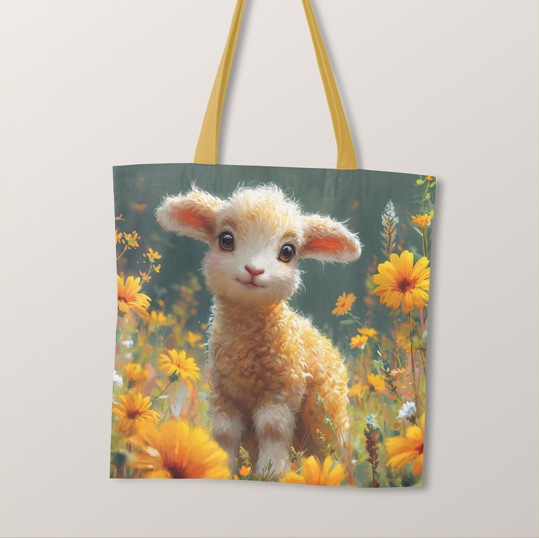 TOTE Fabric Bag Panel Cute Lamb Marigold TP-302