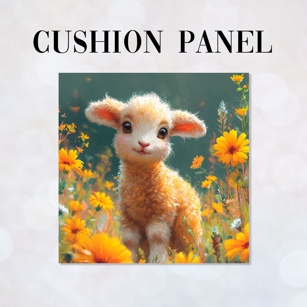 CUSHION Panel Cute Lamb Marigold CP-229