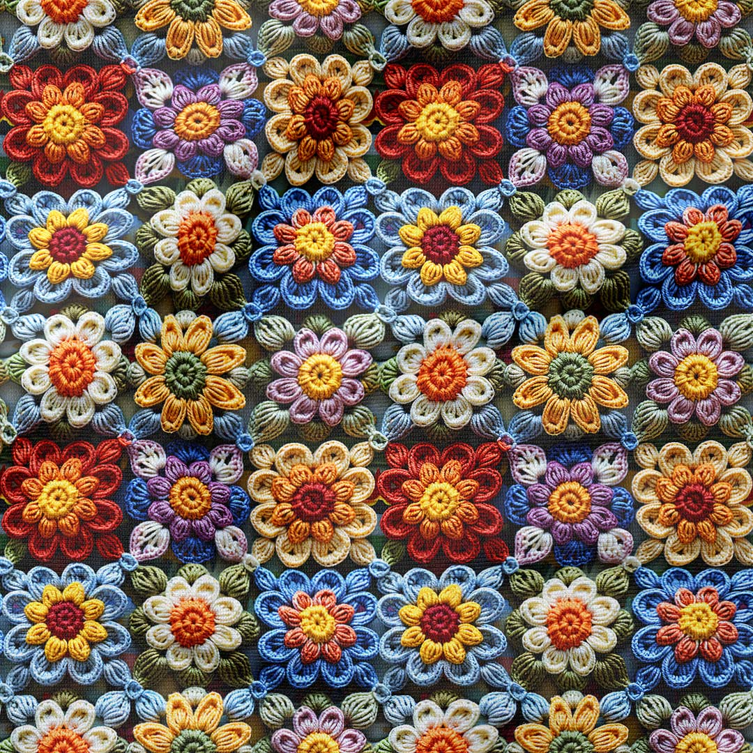 Marissa Crochet Flowers Fabric