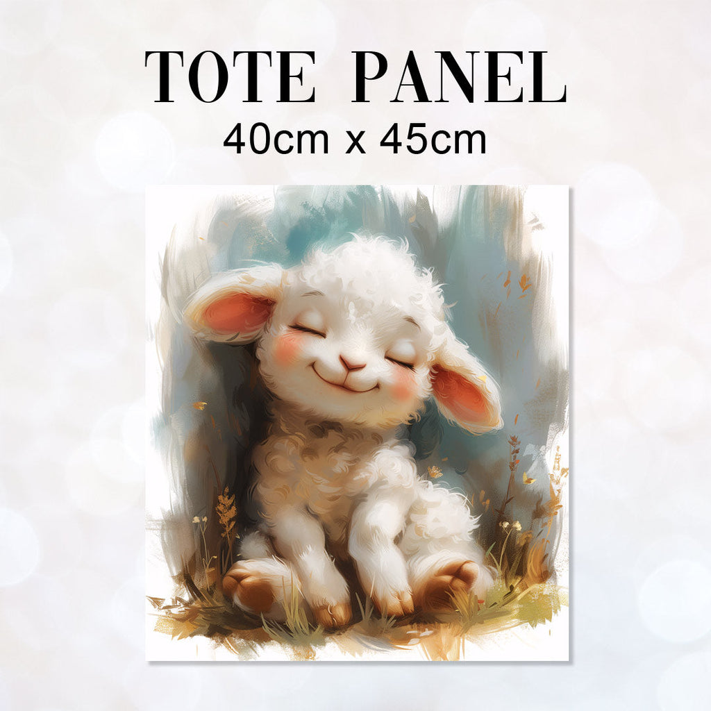 TOTE Fabric Bag Panel Cute Lamb Marshmallow TP-303