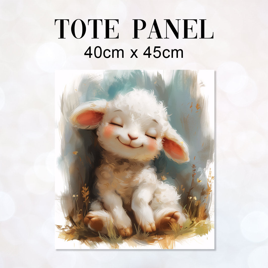 TOTE Fabric Bag Panel Cute Lamb Marshmallow TP-303