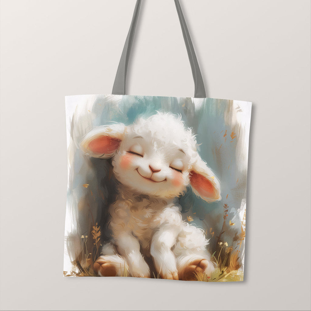 TOTE Fabric Bag Panel Cute Lamb Marshmallow TP-303