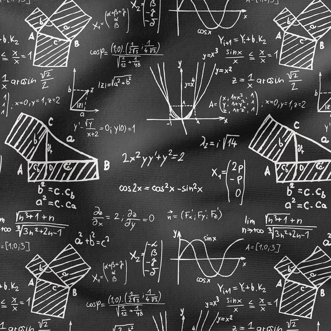 Math Charcoal Fabric
