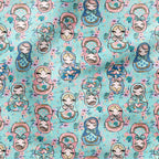 Matryoshka Blue Fabric