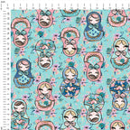 Matryoshka Blue Fabric
