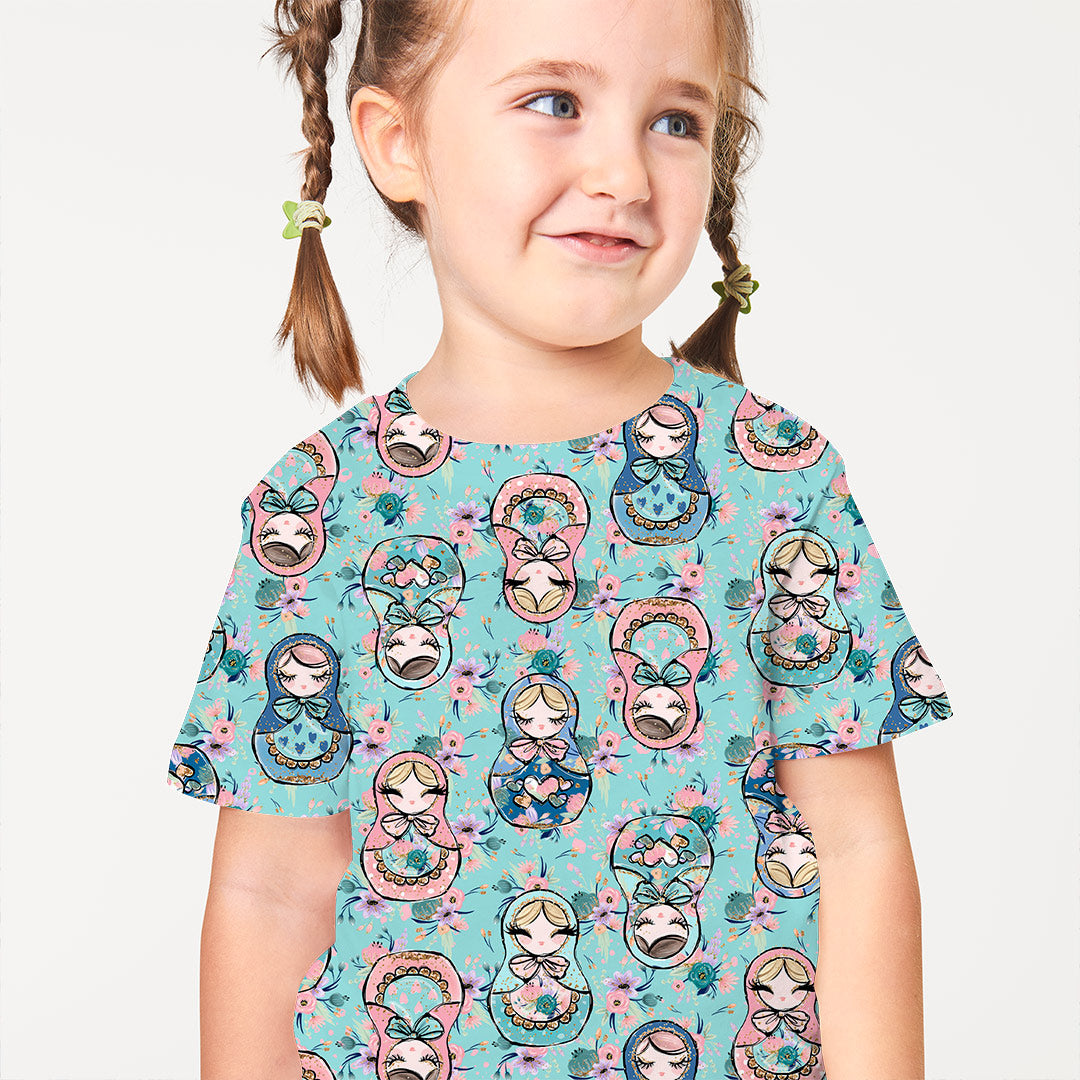 Matryoshka Blue Fabric