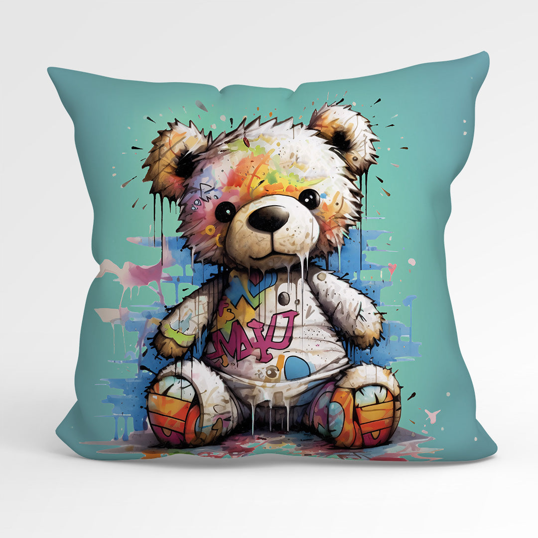 CUSHION Fabric Panel Max Graffiti Teddy