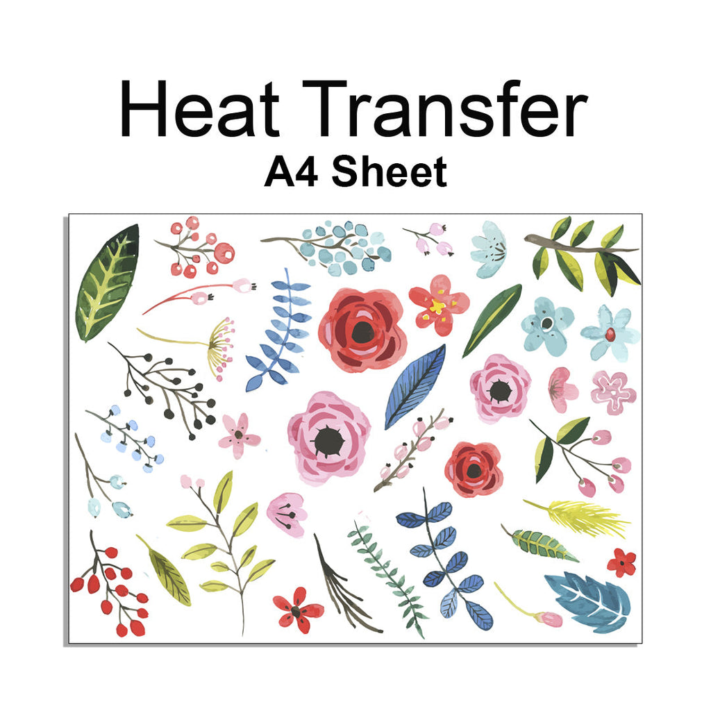 Meadow Flowers A4 Mix Iron on fabric heat transfer DTF-46