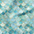 Mermaid Cove Blue Scales Fabric