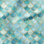 Mermaid Cove Blue Scales Fabric