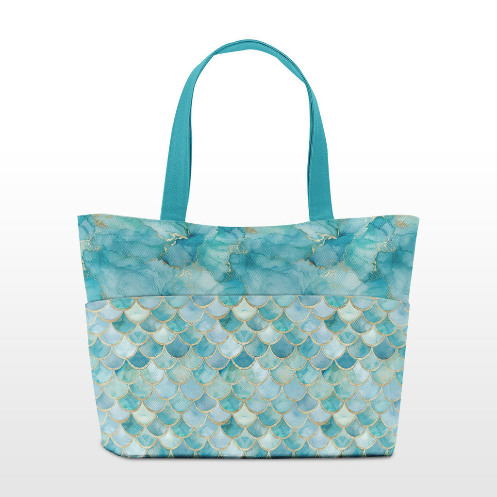 Mermaid Cove Blue Scales Fabric