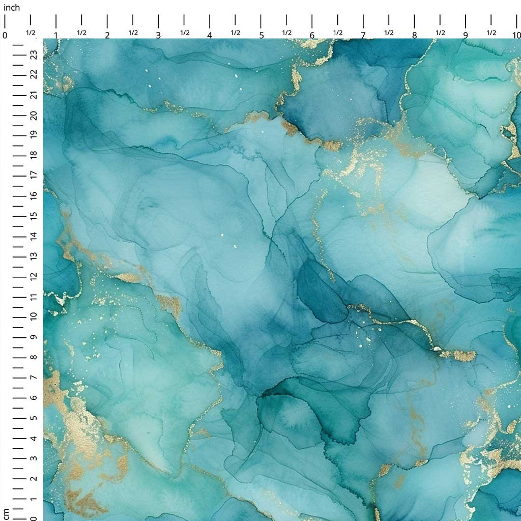 Mermaid Cove Ink Abstract Fabric