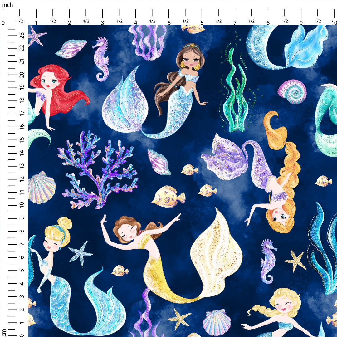 Mermaid Princesses Fabric