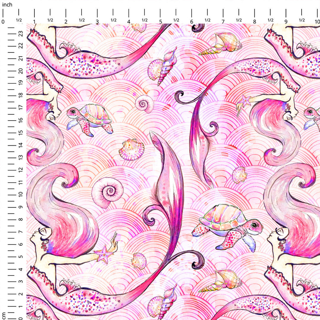 Mermaids Pink Fabric
