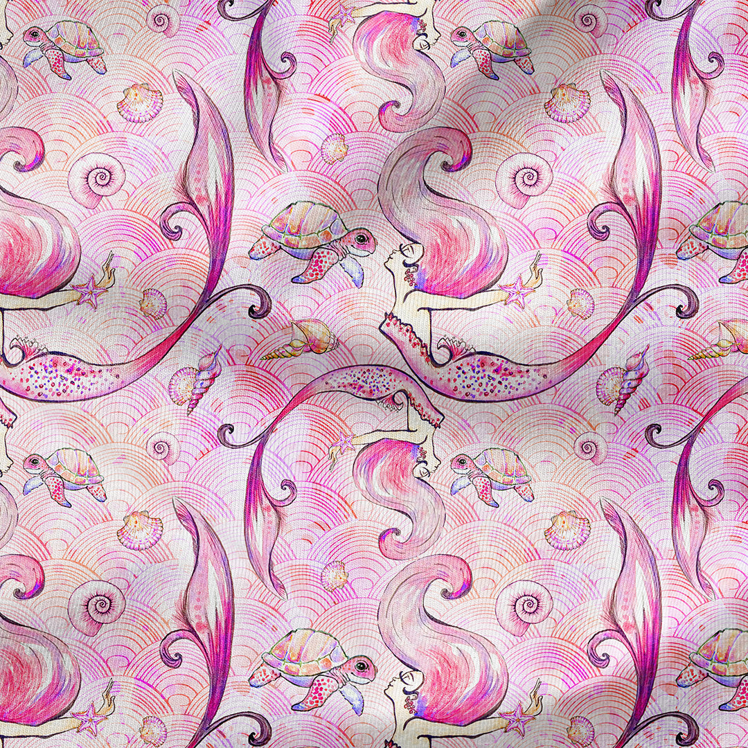 Mermaids Pink Fabric