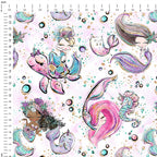 Mermaids White Fabric