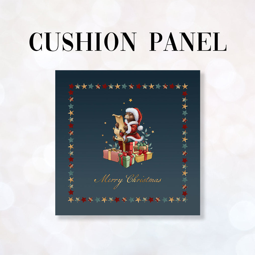 CUSHION Fabric Panel Merry Christmas Bear
