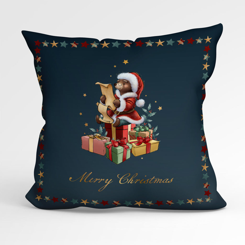 CUSHION Fabric Panel Merry Christmas Bear