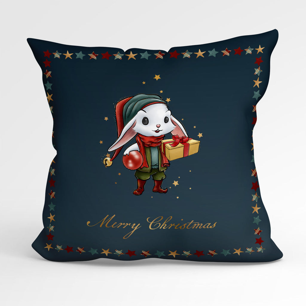 CUSHION Fabric Panel Merry Christmas Bunny