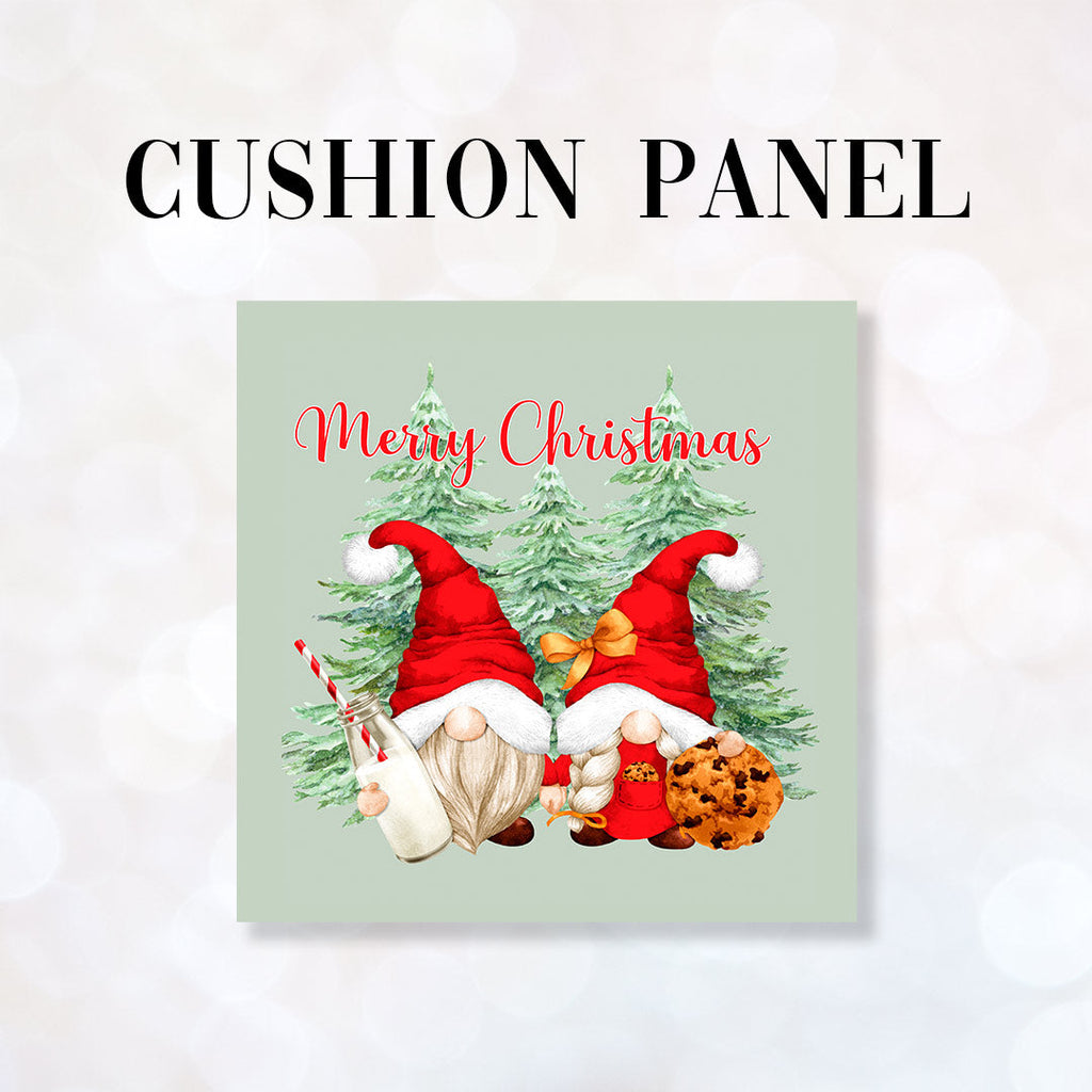 CUSHION Fabric Panel Merry Christmas Gnome