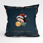 CUSHION Fabric Panel Merry Christmas Hedgehog