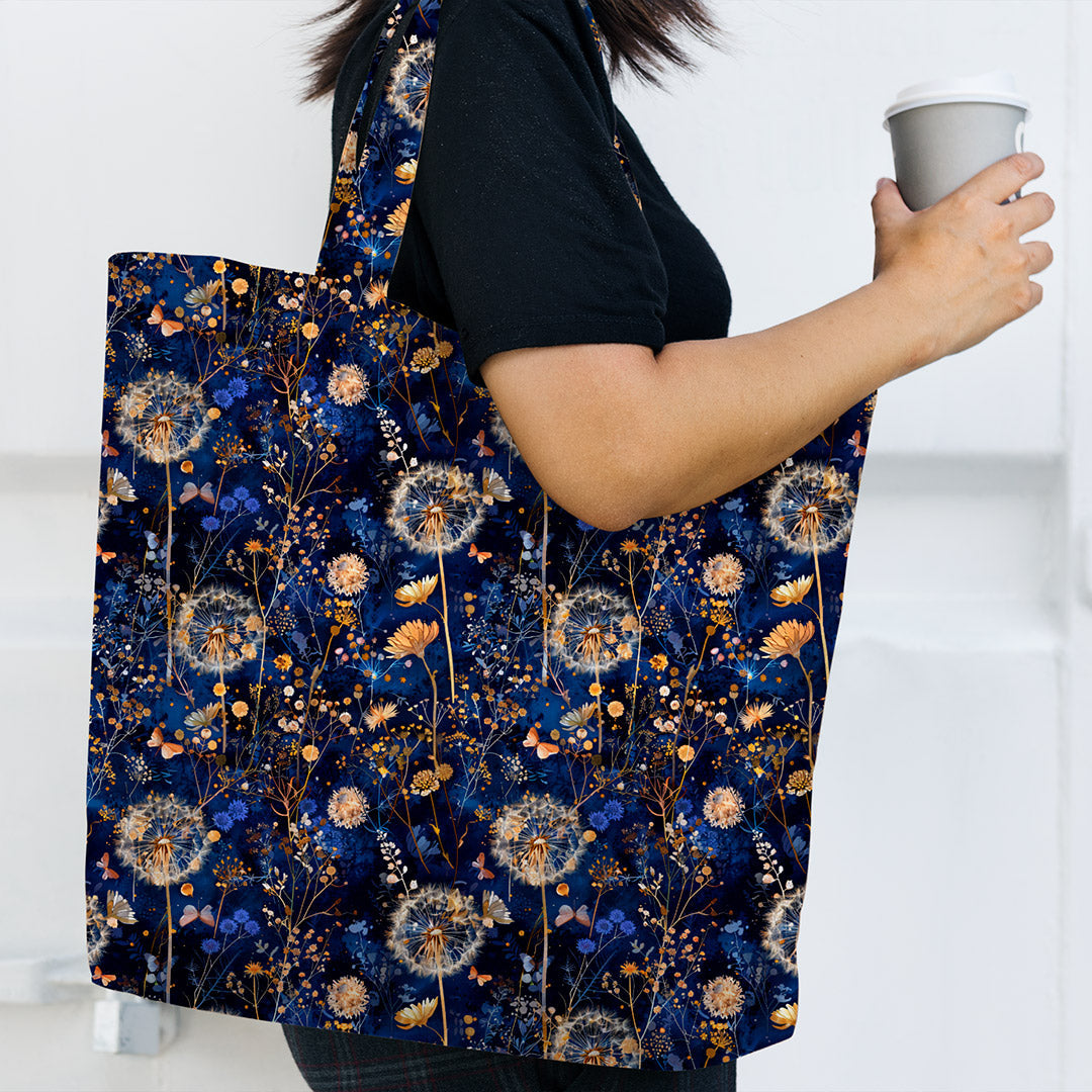 Midnight Dandelions Fabric