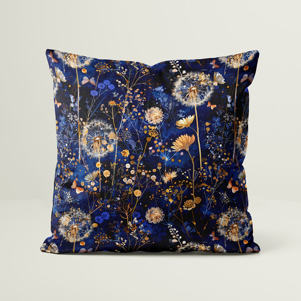 Midnight Dandelions Fabric