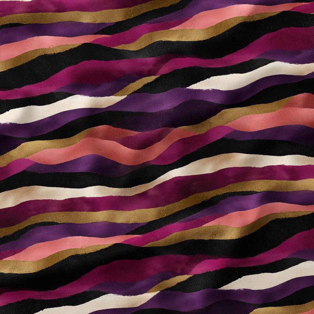 Midnight Flowers Brushstrokes Fabric