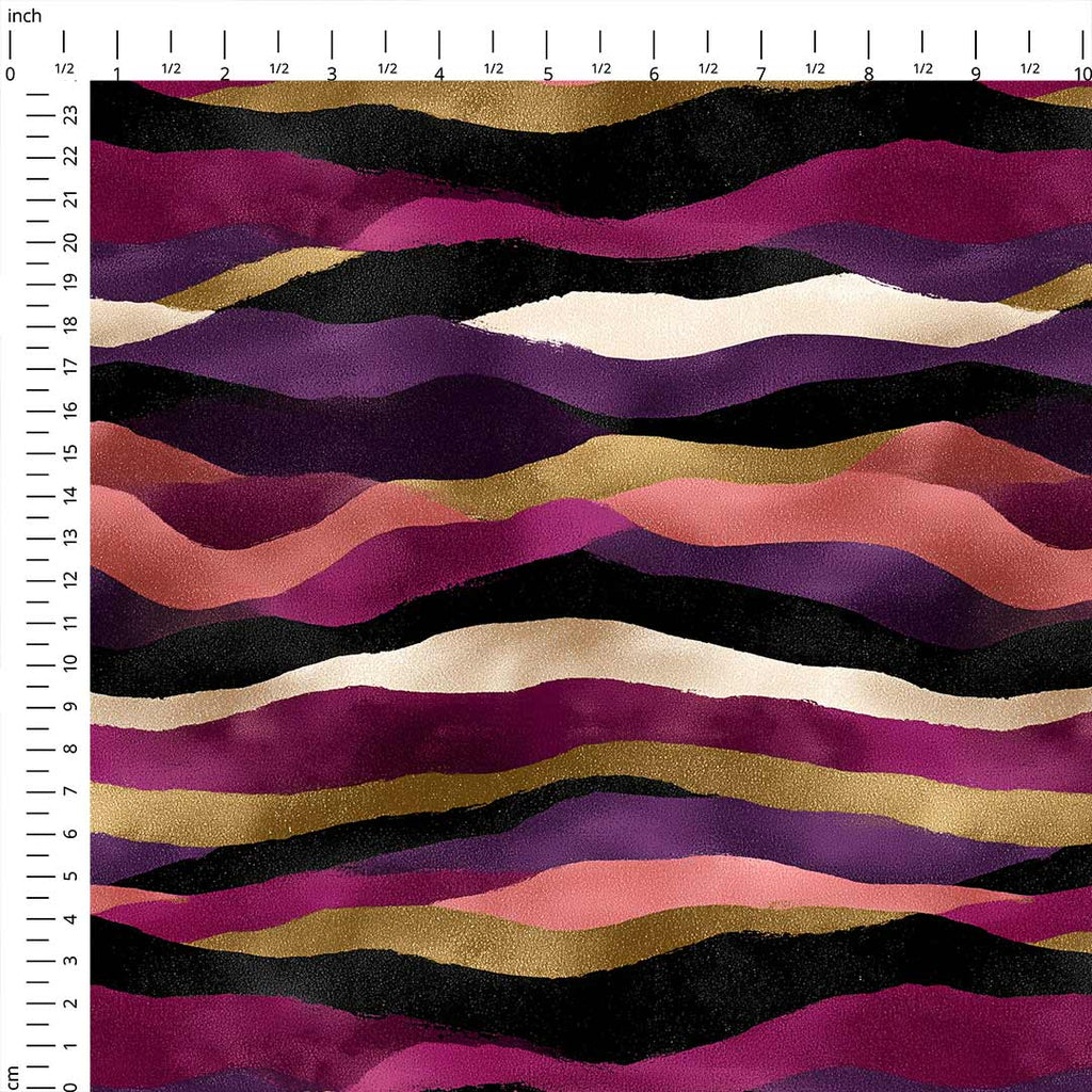 Midnight Flowers Brushstrokes Fabric
