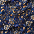 Midnight Dandelions Fabric
