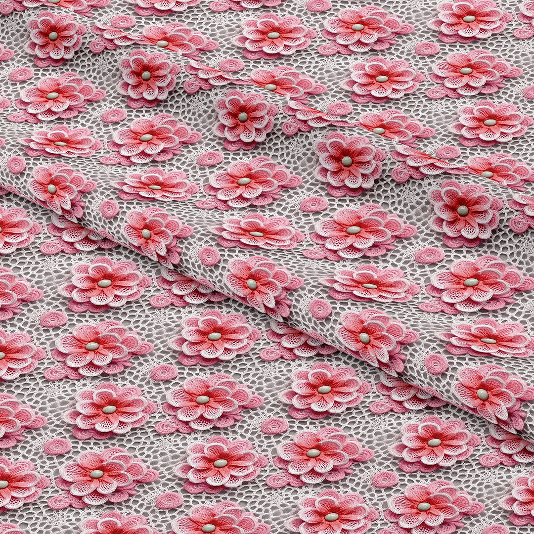 Miley Crochet Flowers Fabric
