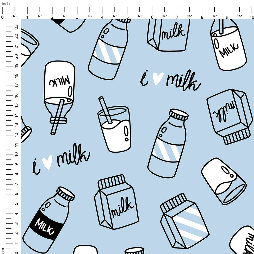 Milk Blue Fabric