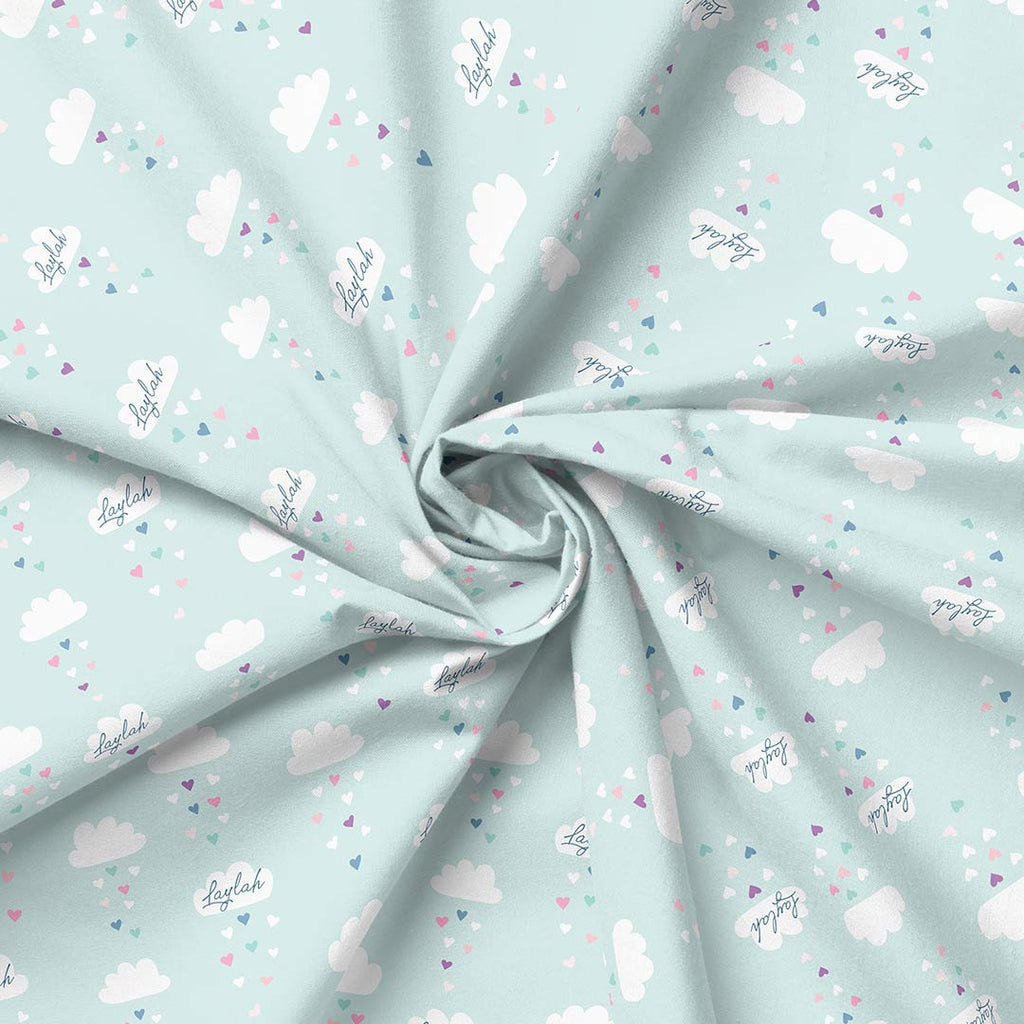 Personalised Mint Cloud Fabric