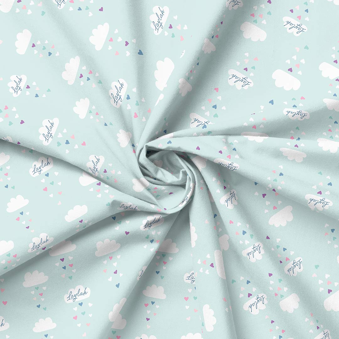 Personalised Mint Cloud Fabric