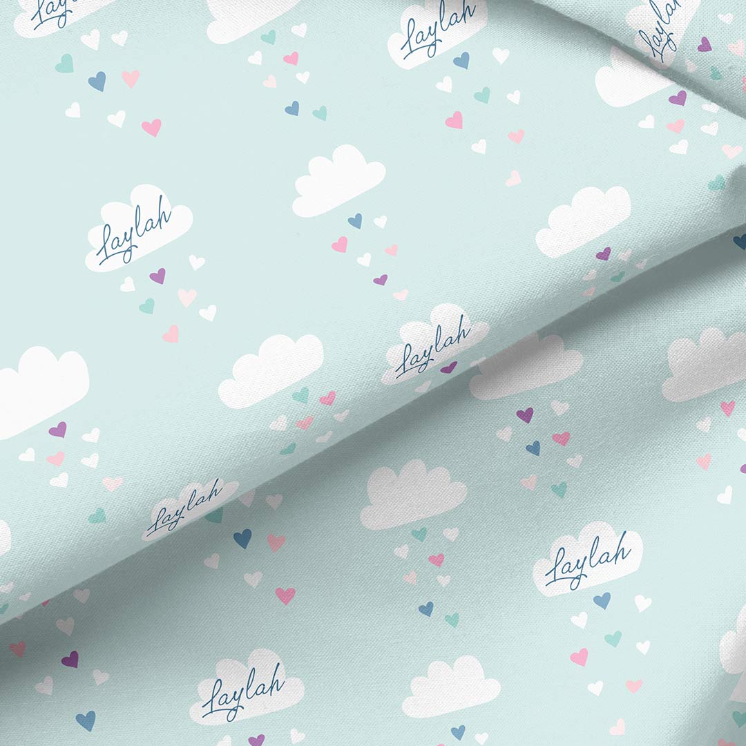 Personalised Mint Cloud Fabric