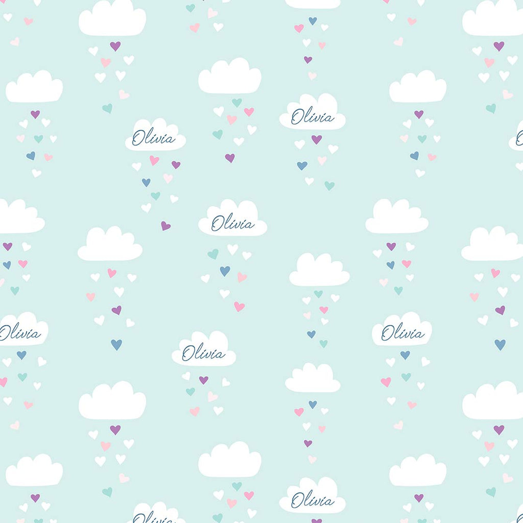 Personalised Mint Cloud Fabric
