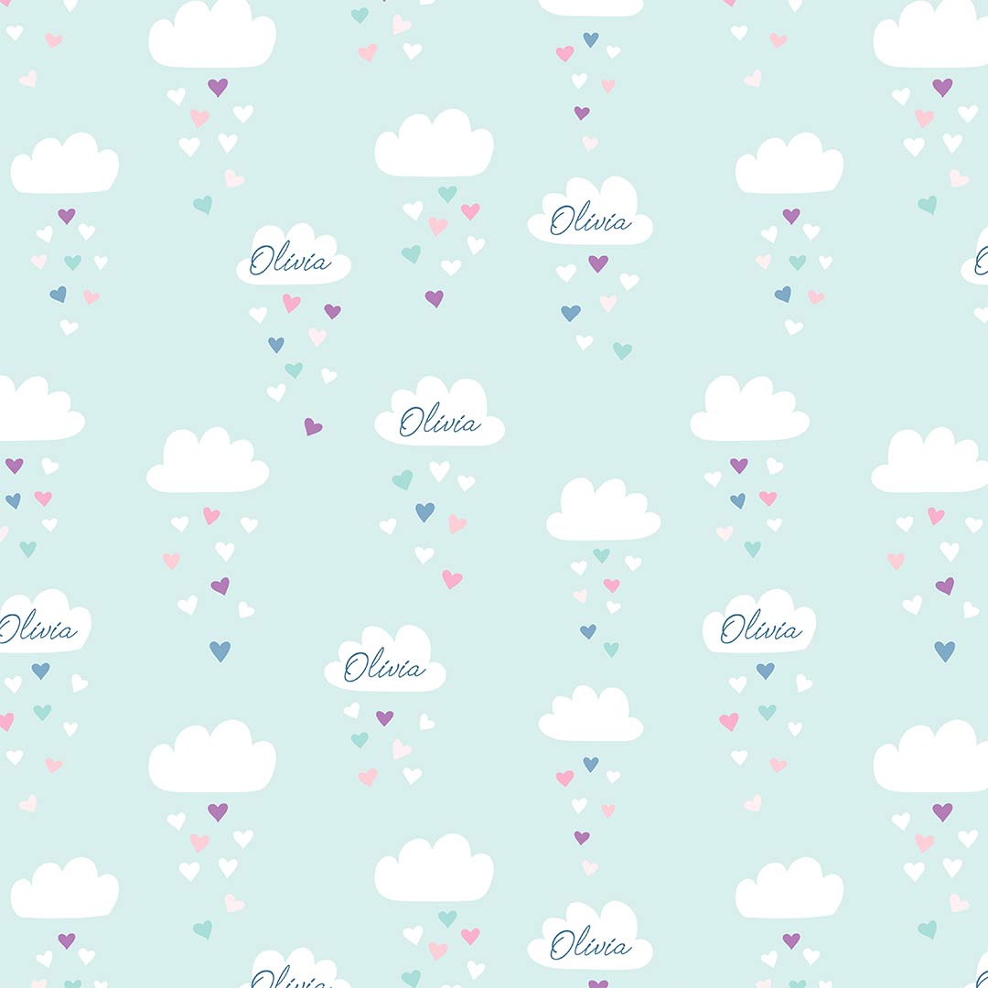 Personalised Mint Cloud Fabric