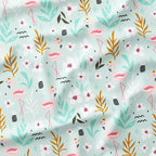 Mint Flamingos Fabric