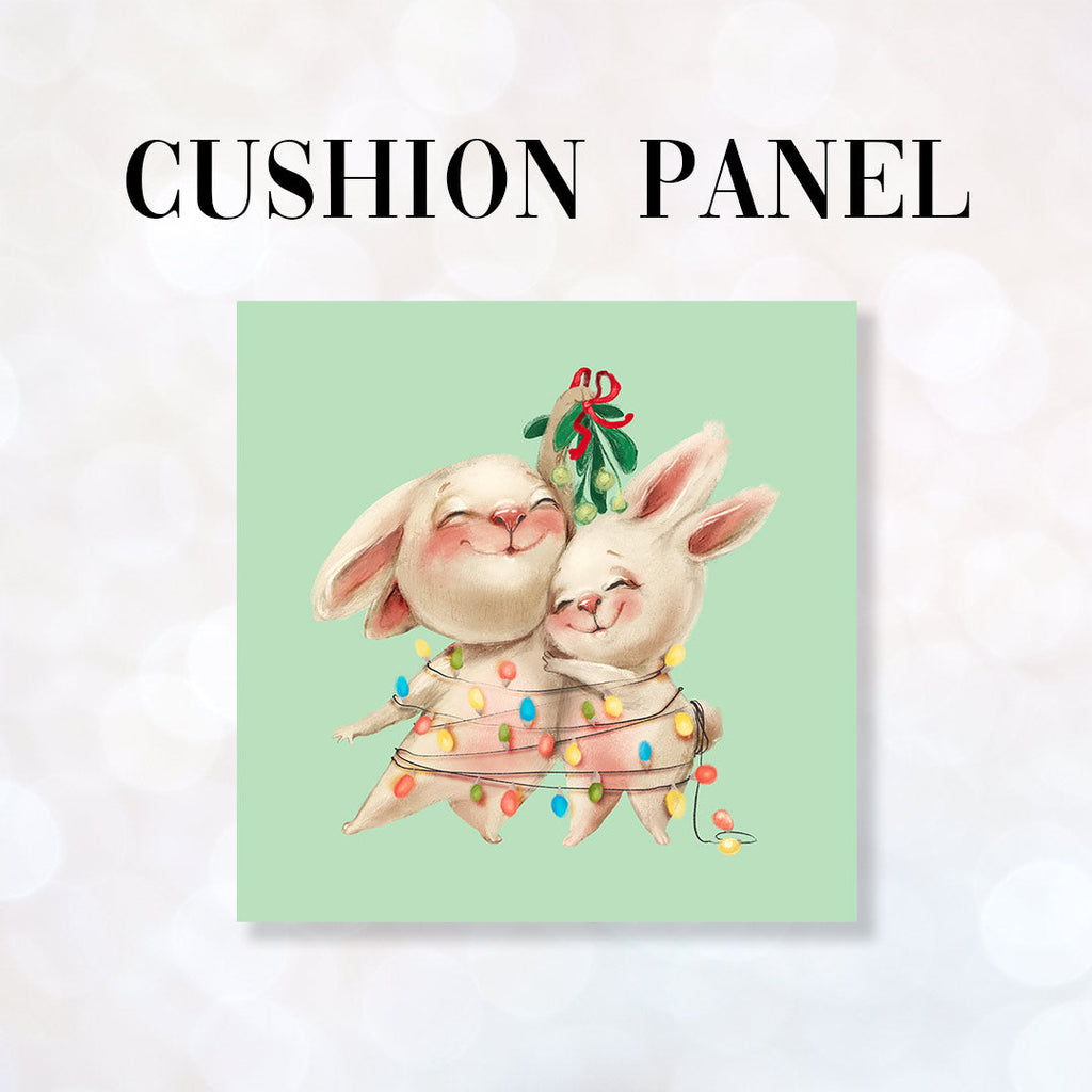 CUSHION Fabric Panel Mistletoe Bunnie